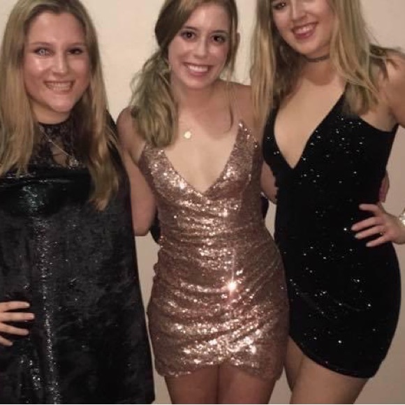 Sequin Pale Pink Dress with Strappy Back - Picture 2 of 5